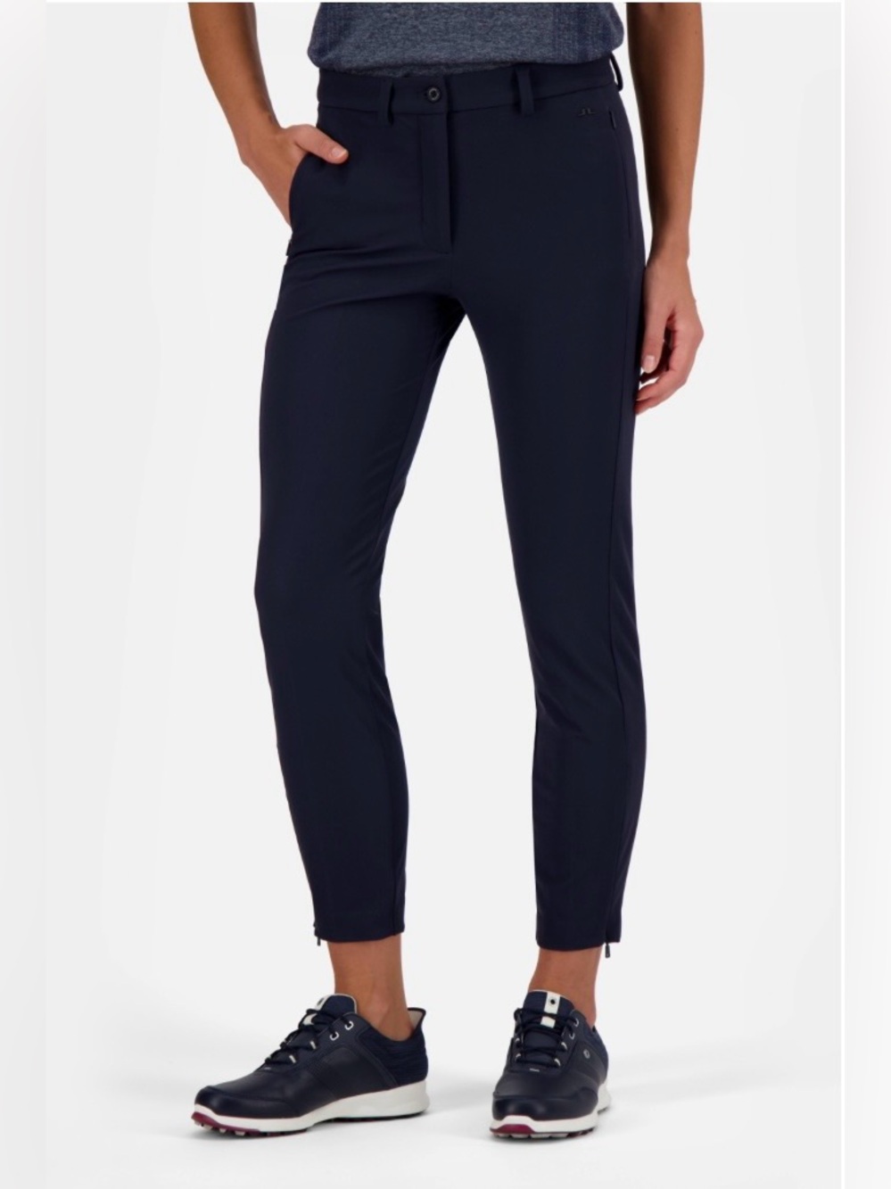 J.Lindeberg Slim Cropped Ankle Pants in Navy